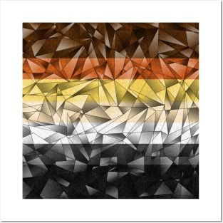 Abstract Fractal Triangles Gay Bear Pride Flag Pattern Posters and Art